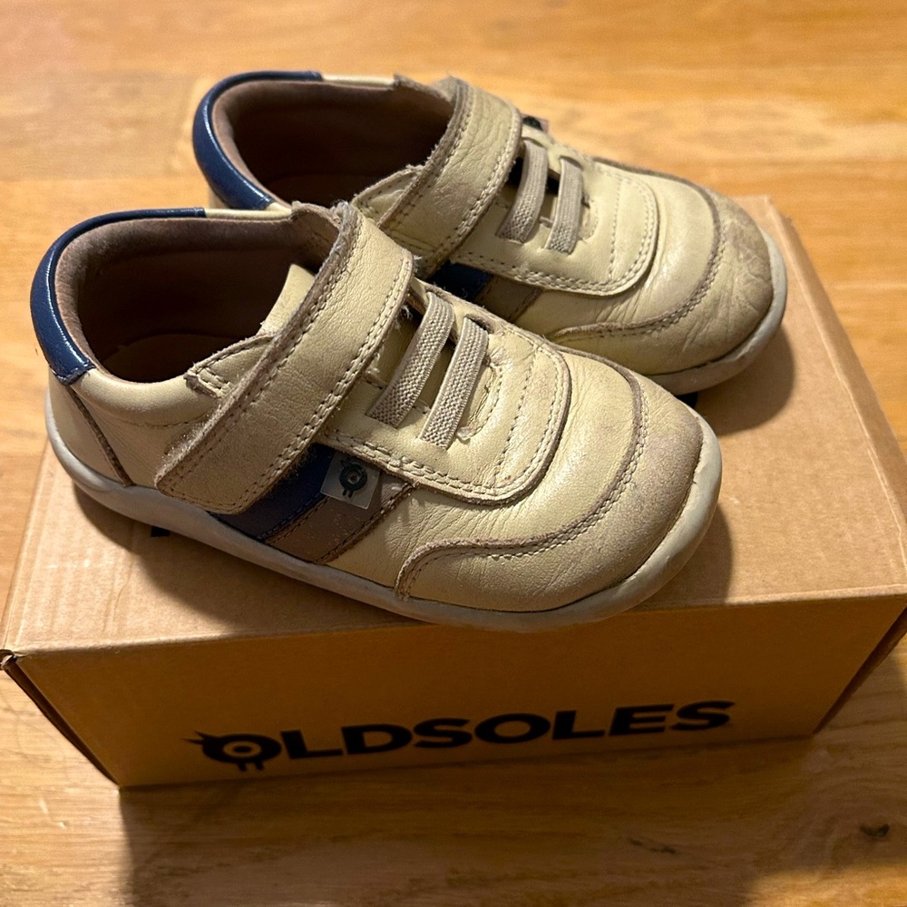 Old Soles GENUINE LEATHER Play Groud Beige toddler boy sneakers shoes size 7